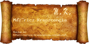Móricz Kreszcencia névjegykártya